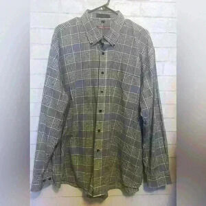 Alan Flusser blue patterned Long Sleeve Button Down Men’s Shirt Size XXL